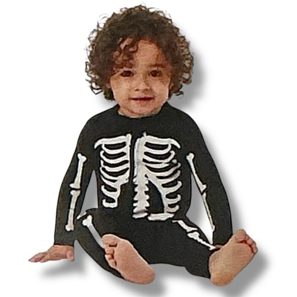 Halloween Skeleton Glow in Dark Sleeper 1 Piece Costume Baby Infant 18 Months - Picture 16 of 16